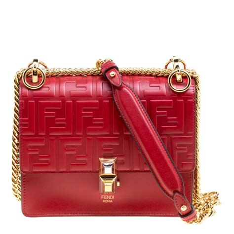 Fendi Kan I Beaded Leather Satchel Bag, Dark Red